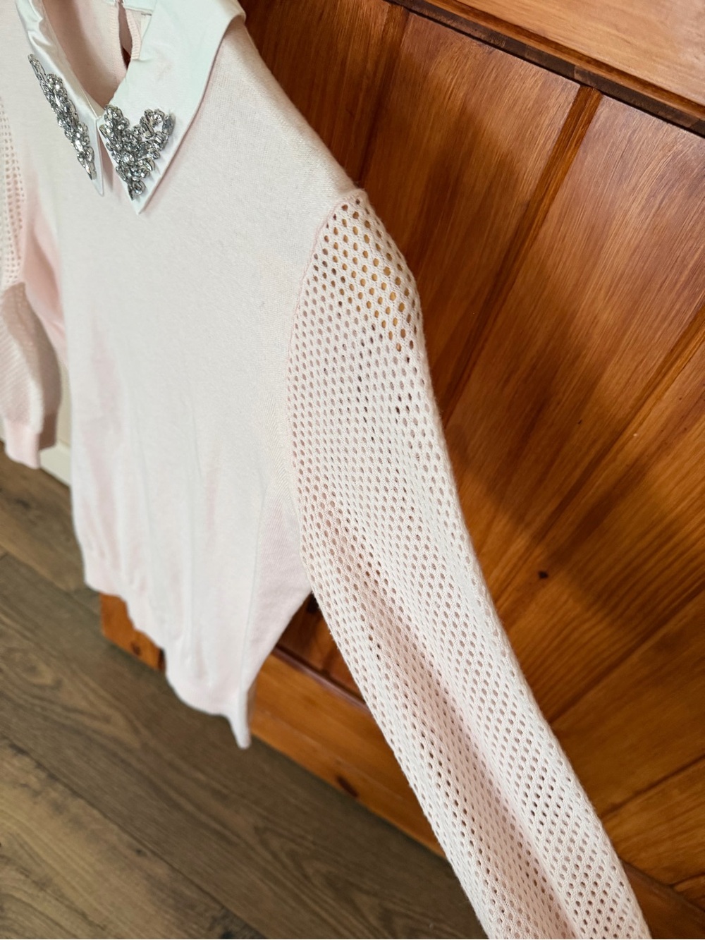 Ted Baker London Embellished Collar Blush Pink Sweater - Size 1 (US S) - Picture 6 of 8